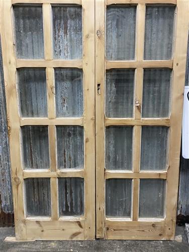 Antique French Double Doors (40x83) 12 Pane Glass, European Reclaimed G184