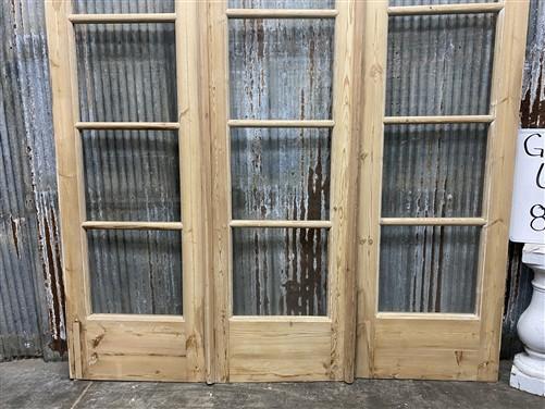 Antique French Double Doors (67x88) 5 Pane Glass, European Reclaimed G185