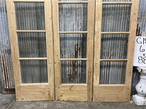Antique French Double Doors (67x88) 5 Pane Glass, European Reclaimed G185