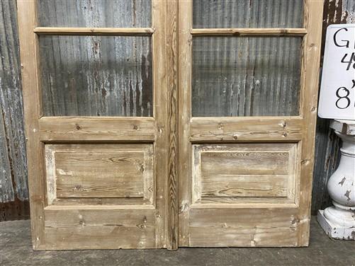 Antique French Double Doors (48x81) 4 Pane Glass, European Reclaimed G186
