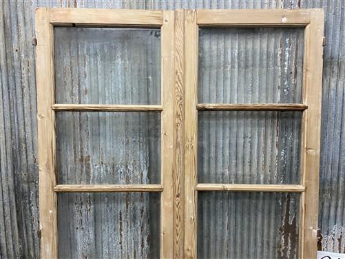 Antique French Double Doors (48x81) 4 Pane Glass, European Reclaimed G186