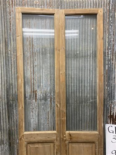 Antique French Double Doors (39.75x93.75) 1 Pane Glass, European Reclaimed G187