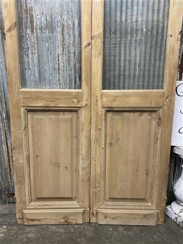 Antique French Double Doors (39.75x93.75) 1 Pane Glass, European Reclaimed G187