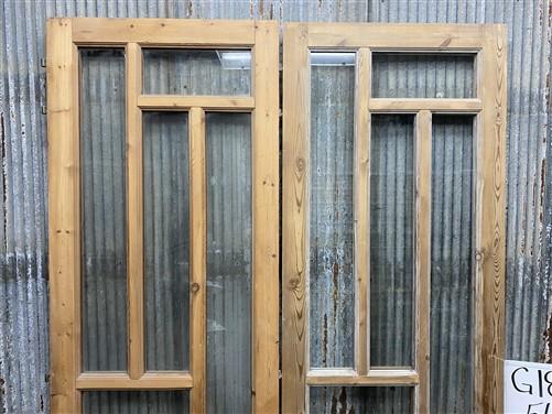 Antique French Double Doors (56x83) 5 Pane Glass, European Reclaimed G188