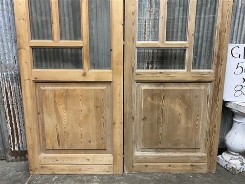 Antique French Double Doors (56x83) 5 Pane Glass, European Reclaimed G188