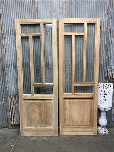 Antique French Double Doors (56x83) 5 Pane Glass, European Reclaimed G188