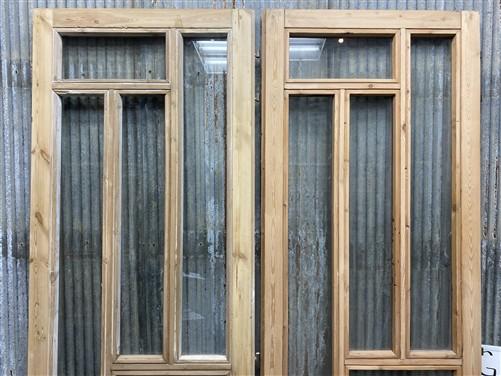 Antique French Double Doors (56x83) 5 Pane Glass, European Reclaimed G188