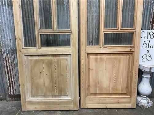 Antique French Double Doors (56x83) 5 Pane Glass, European Reclaimed G188