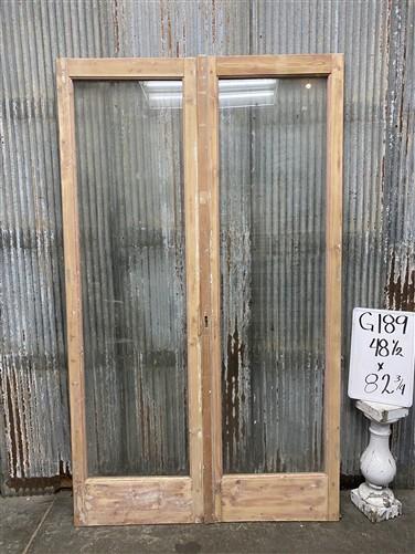 Antique French Double Doors (48.5x82.75) 1 Pane Glass, European Reclaimed G189