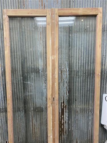 Antique French Double Doors (48.5x82.75) 1 Pane Glass, European Reclaimed G189