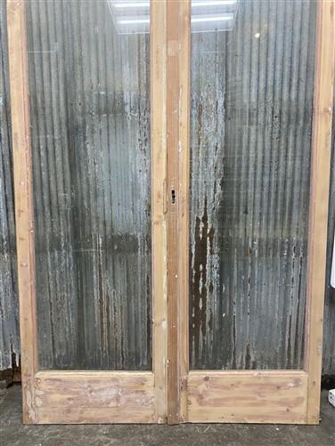 Antique French Double Doors (48.5x82.75) 1 Pane Glass, European Reclaimed G189