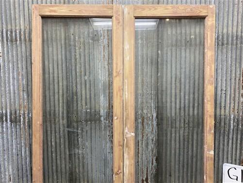 Antique French Double Doors (48.5x82.75) 1 Pane Glass, European Reclaimed G189