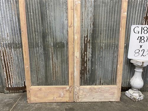 Antique French Double Doors (48.5x82.75) 1 Pane Glass, European Reclaimed G189