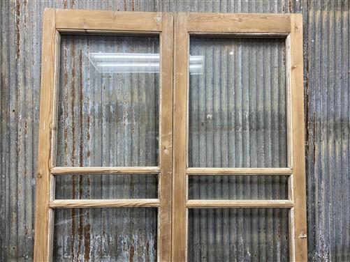 Antique French Double Doors (42.5x91.5) 3 Pane Glass, European Reclaimed G191
