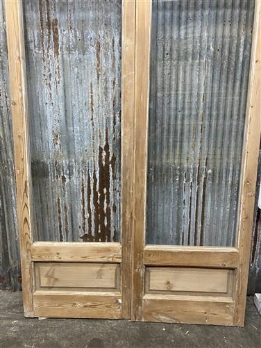 Antique French Double Doors (42.5x91.5) 3 Pane Glass, European Reclaimed G191