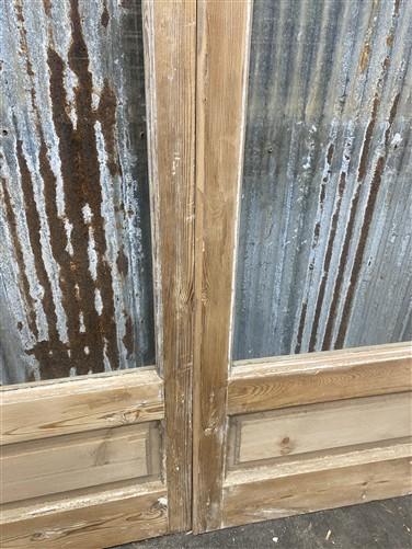 Antique French Double Doors (42.5x91.5) 3 Pane Glass, European Reclaimed G191