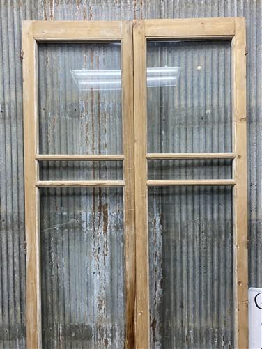 Antique French Double Doors (42.5x91.5) 3 Pane Glass, European Reclaimed G191