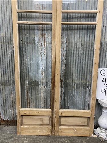 Antique French Double Doors (42.5x91.5) 3 Pane Glass, European Reclaimed G191