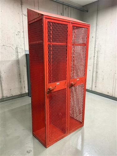 DeBourgh Industrial Mesh Locker Vintage Steel Storage Cabinet Double Locker B