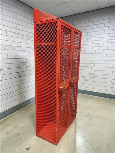 DeBourgh Industrial Mesh Locker Vintage Steel Storage Cabinet Double Locker B