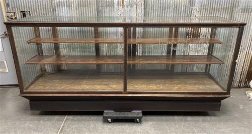Oak Store Display Case, Vintage 8' Glass Showcase, Store Counter, Tenk's Clipper