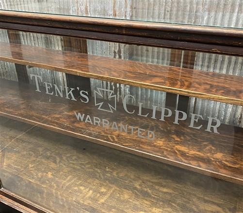 Oak Store Display Case, Vintage 8' Glass Showcase, Store Counter, Tenk's Clipper