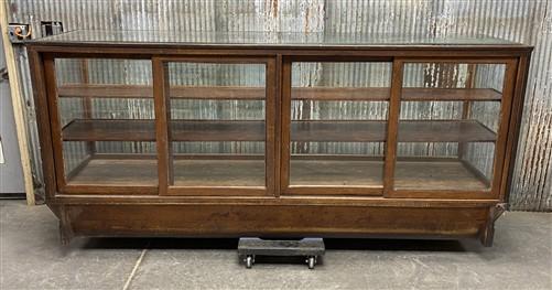 Oak Store Display Case, Vintage 8' Glass Showcase, Store Counter, Tenk's Clipper