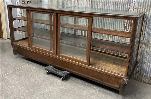 Oak Store Display Case, Vintage 8' Glass Showcase, Store Counter, Tenk's Clipper