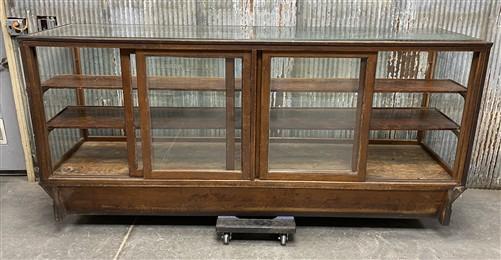 Oak Store Display Case, Vintage 8' Glass Showcase, Store Counter, Tenk's Clipper