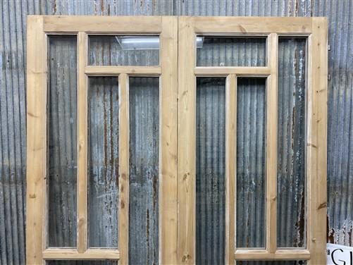 Antique French Double Doors (56.5x83) 5 Pane Glass, European Reclaimed G190