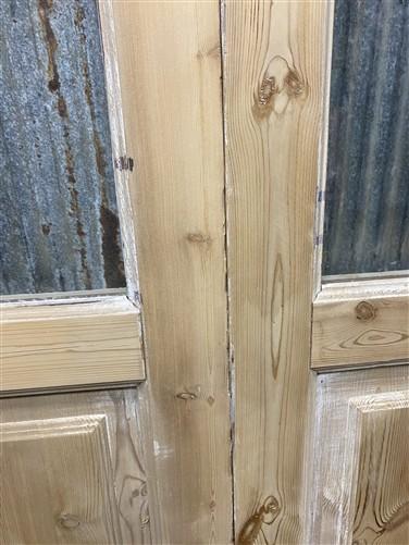 Antique French Double Doors (56.5x83) 5 Pane Glass, European Reclaimed G190