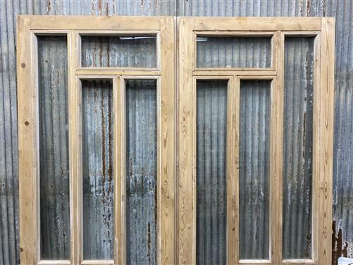 Antique French Double Doors (56.5x83) 5 Pane Glass, European Reclaimed G190