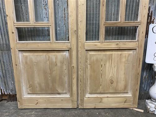 Antique French Double Doors (56.5x83) 5 Pane Glass, European Reclaimed G190