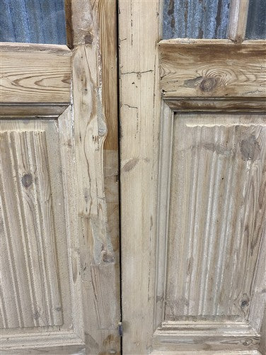 Antique French Double Doors (37.5x98) 10 Pane Glass, European Reclaimed G203