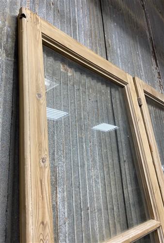 Antique French Double Doors (46x101) 3 Pane Glass, European Reclaimed G197