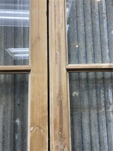 Antique French Double Doors (46x101) 3 Pane Glass, European Reclaimed G197