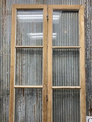 Antique French Double Doors (39x100.75) 3 Pane Glass, European Reclaimed G196