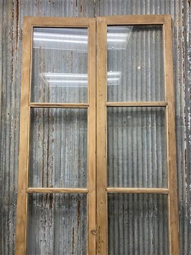 Antique French Double Doors (39x100.75) 3 Pane Glass, European Reclaimed G196