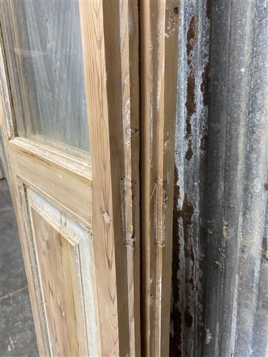Antique French Double Doors (39x100.75) 3 Pane Glass, European Reclaimed G196