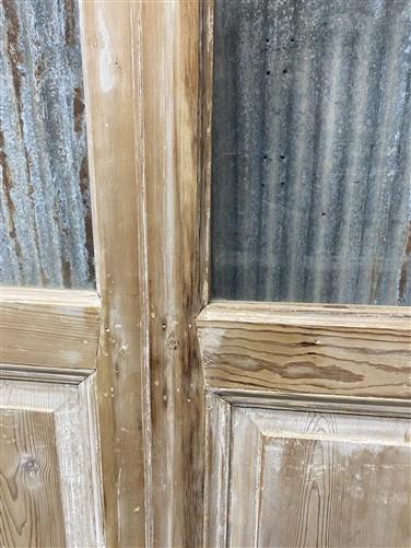 Antique French Double Doors (46.5x103) 3 Pane Glass, European Reclaimed G195
