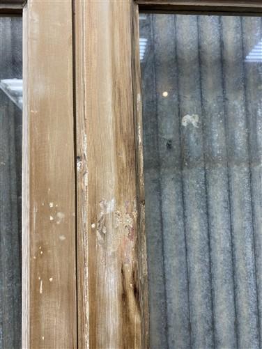 Antique French Double Doors (46.5x103) 3 Pane Glass, European Reclaimed G195