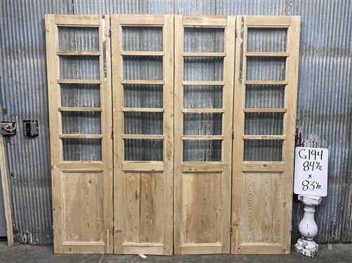 Antique French Double Doors (84.5x83.5) 5 Pane Glass, European Reclaimed G194