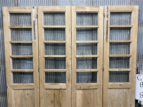 Antique French Double Doors (84.5x83.5) 5 Pane Glass, European Reclaimed G194