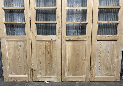 Antique French Double Doors (84.5x83.5) 5 Pane Glass, European Reclaimed G194