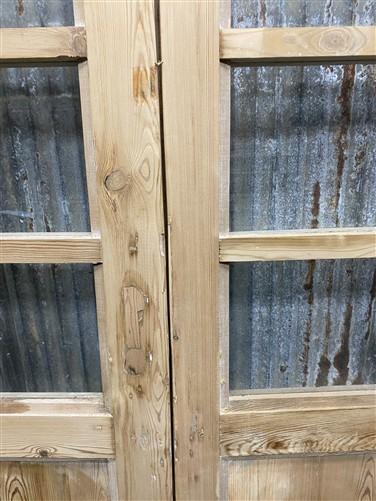 Antique French Double Doors (84.5x83.5) 5 Pane Glass, European Reclaimed G194