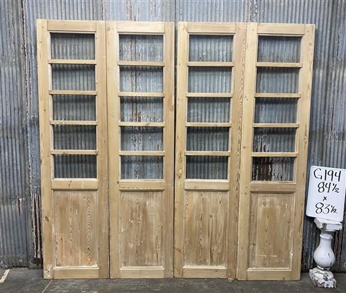 Antique French Double Doors (84.5x83.5) 5 Pane Glass, European Reclaimed G194