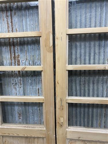 Antique French Double Doors (84.5x83.5) 5 Pane Glass, European Reclaimed G194