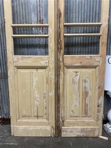Antique French Double Doors (44x103) 5 Pane Glass, European Reclaimed G193