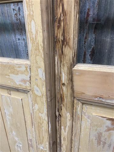 Antique French Double Doors (44x103) 5 Pane Glass, European Reclaimed G193