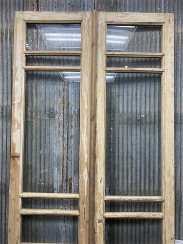 Antique French Double Doors (44x103) 5 Pane Glass, European Reclaimed G193
